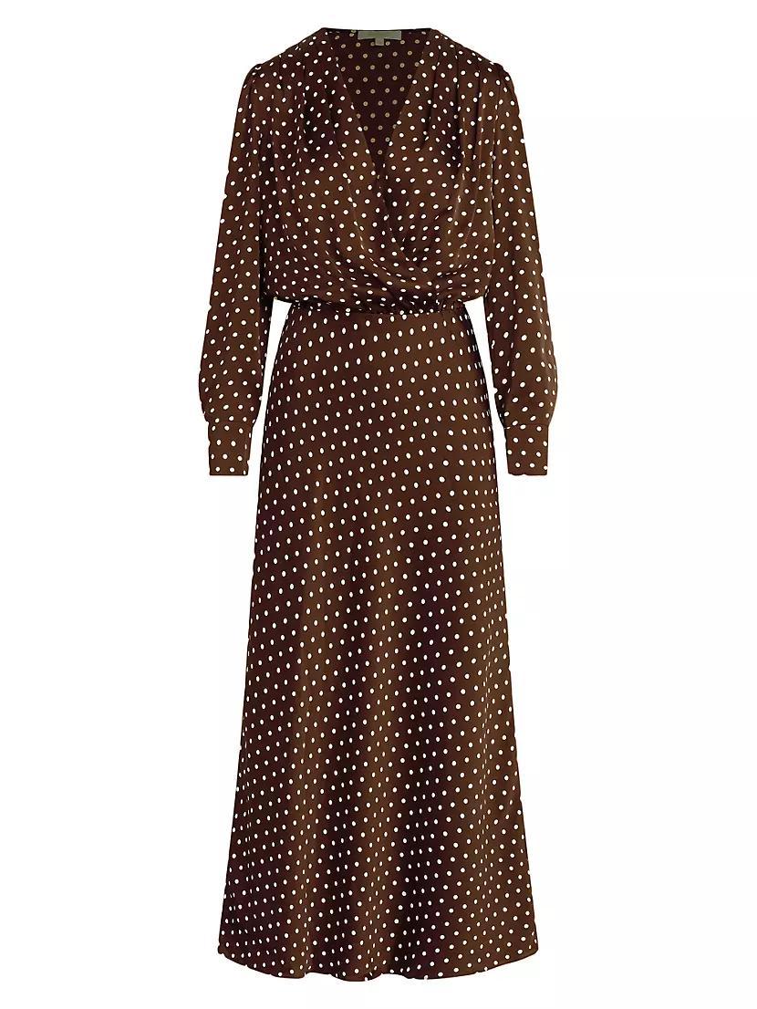 The Nita Polka Dot Pleated Maxi Dress Product Image