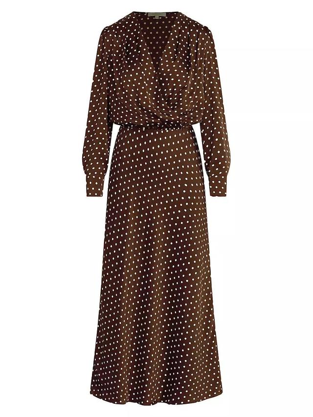 The Nita Polka Dot Pleated Maxi Dress Product Image