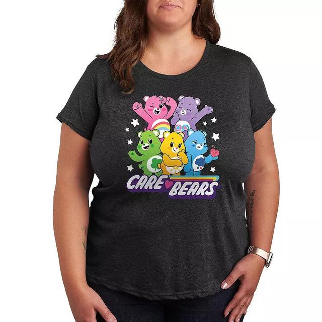 Plus Care Bears Main Group Graphic Tee, Womens Grey Product Image