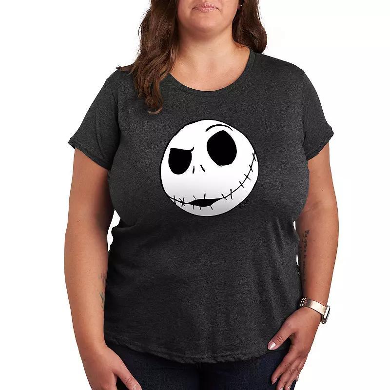 Disneys Nightmare Before Christmas Plus Jack Face Graphic Tee, Womens Product Image