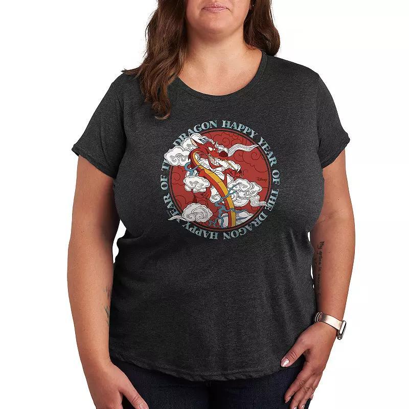 Disneys Mulan Mushu Plus Size Year Of The Dragon Graphic Tee, Womens Product Image