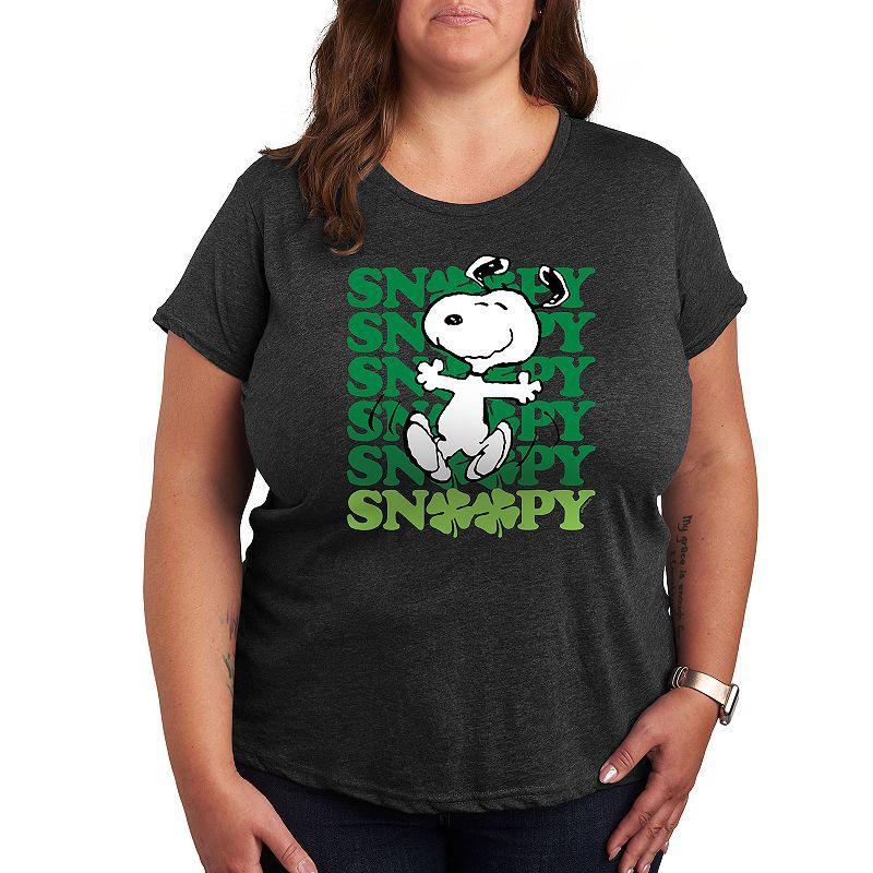 Plus Peanuts Snoopy Clover Dance Graphic Tee, Womens Product Image