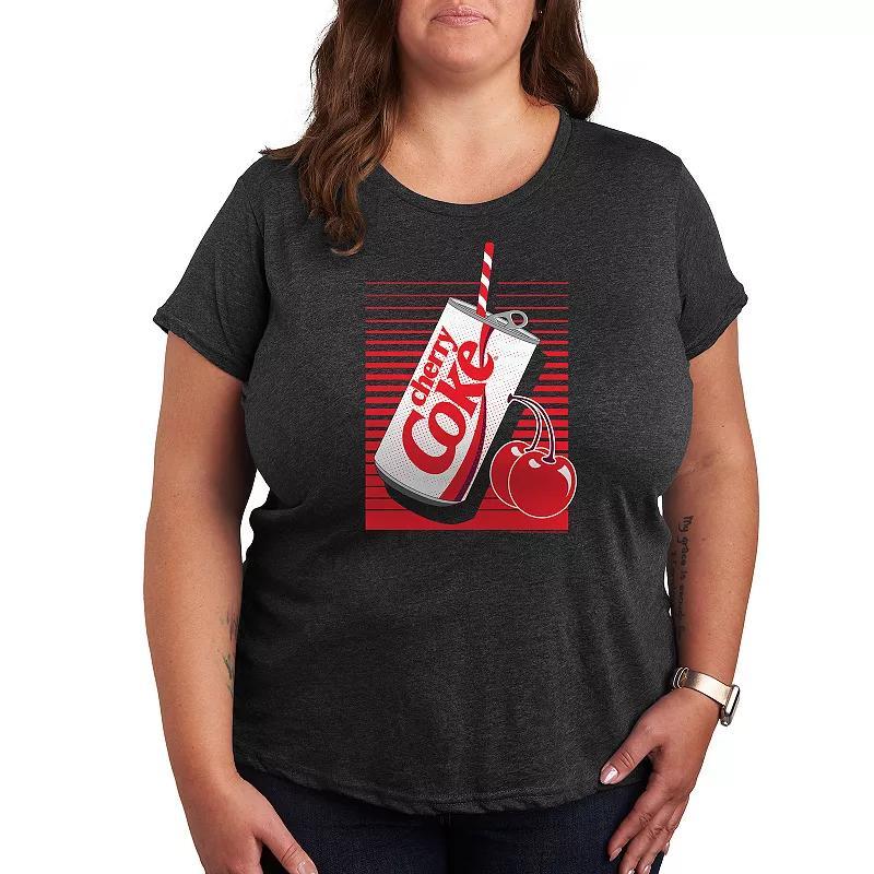 Plus Cherry Coke Can Graphic Tee, Womens Black Product Image