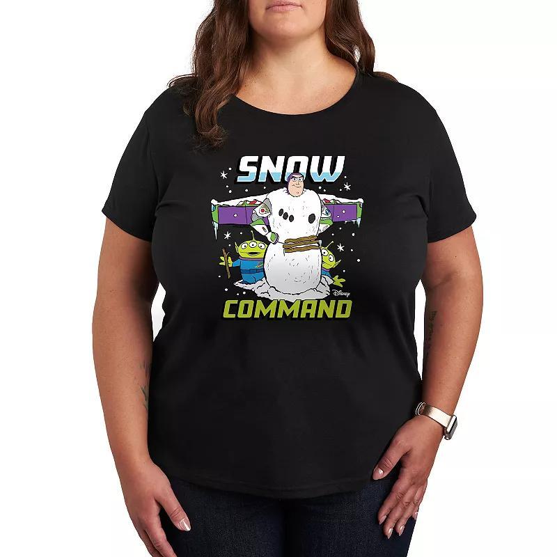 Disney / Pixars Toy Story Buzz Lightyear Womens Snow Command Graphic Tee, Girls Grey Royal Blue Product Image