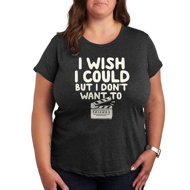 Plus Friends I Wish I Could Graphic Tee, Womens Heather Grey Product Image