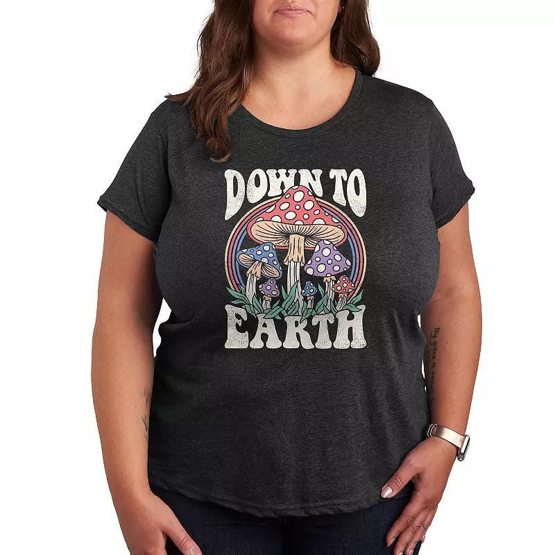 Plus Down To Earth Mushrooms Graphic Tee, Womens Product Image