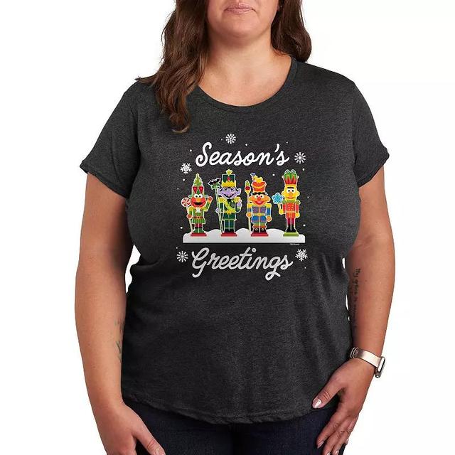 Plus Sesame Street Seasons Greetings Graphic Tee, Girls Heather Grey Product Image