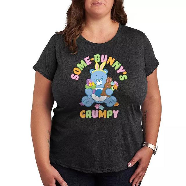 Plus Care Bears Somebunnys Grumpy Graphic Tee, Womens Grey Royal Blue Product Image