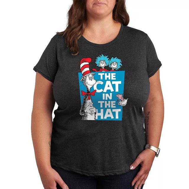 Plus Dr. Seuss Cat In The Hat Graphic Tee, Womens Heather Grey Product Image