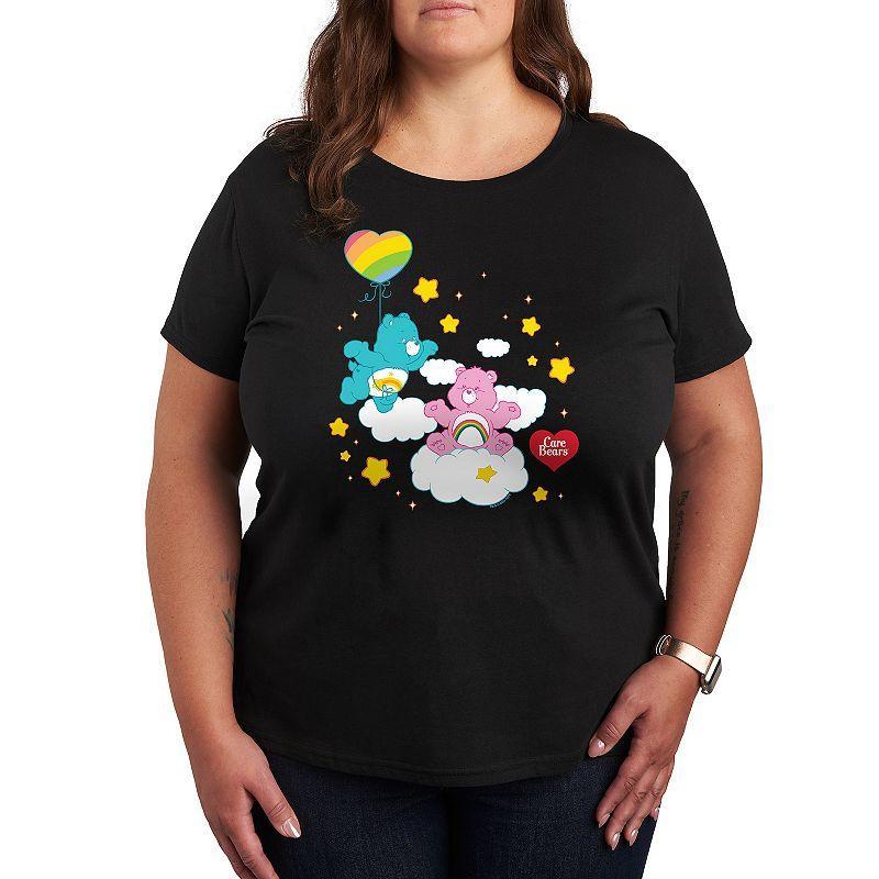 Plus Care Bears Wish And Cheer Bear Graphic Tee, Womens Black Product Image