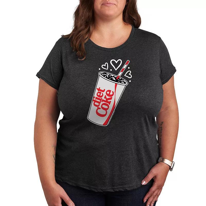 Plus Diet Coke Heart Bubbles Graphic Tee, Womens Product Image