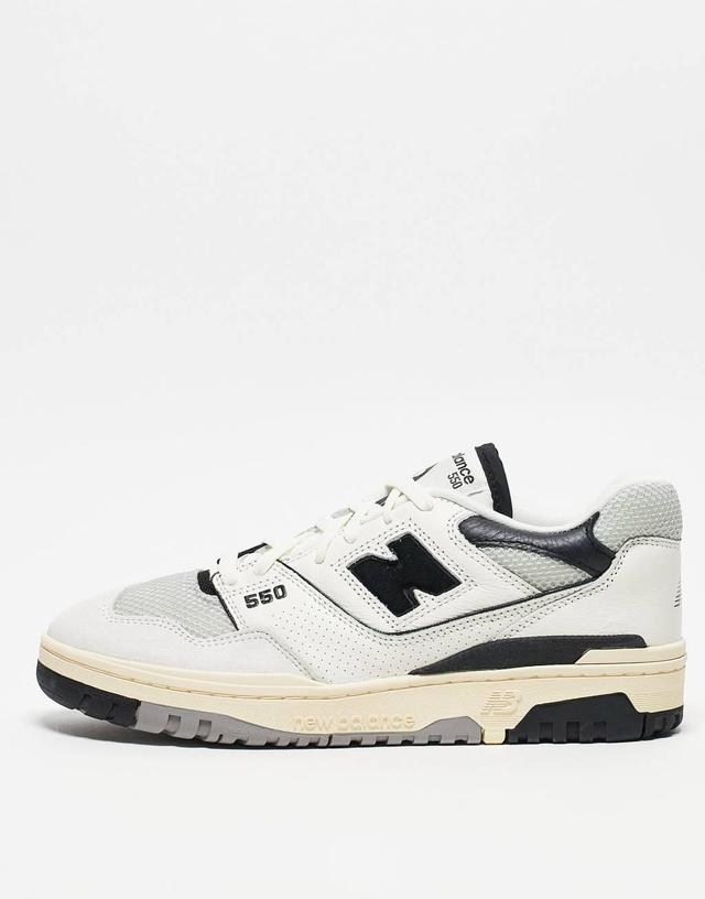 New Balance 550 sneakers in white with black and gray detail Product Image