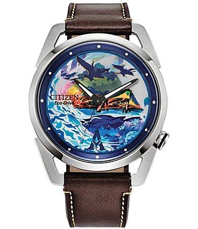 Citizen Mens Avatar Pandora Analog Brown Leather Strap Watch Product Image