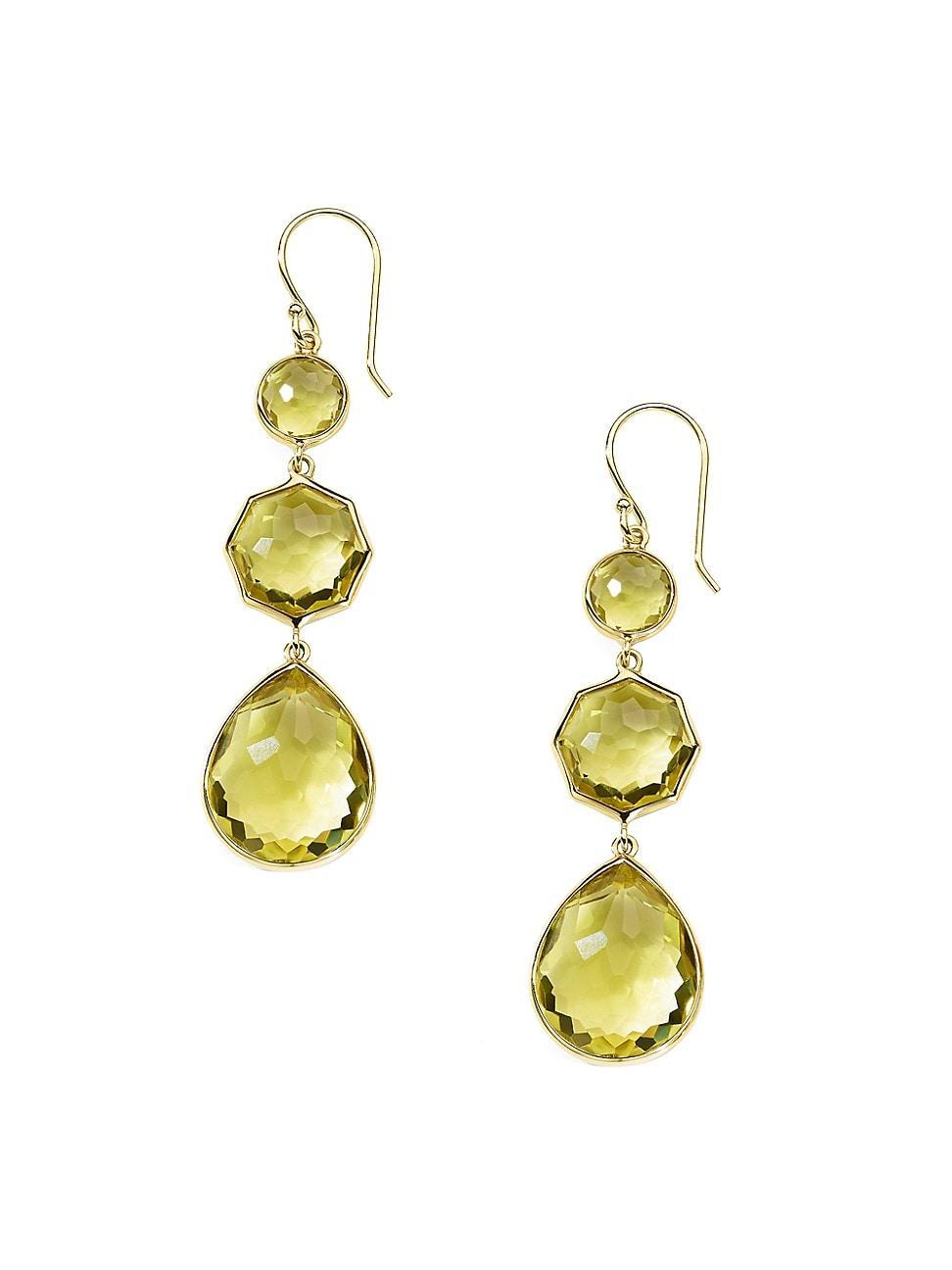 Womens Rock Candy Small Crazy 8S 18K Green Gold & Amethyst Drop Earrings Product Image