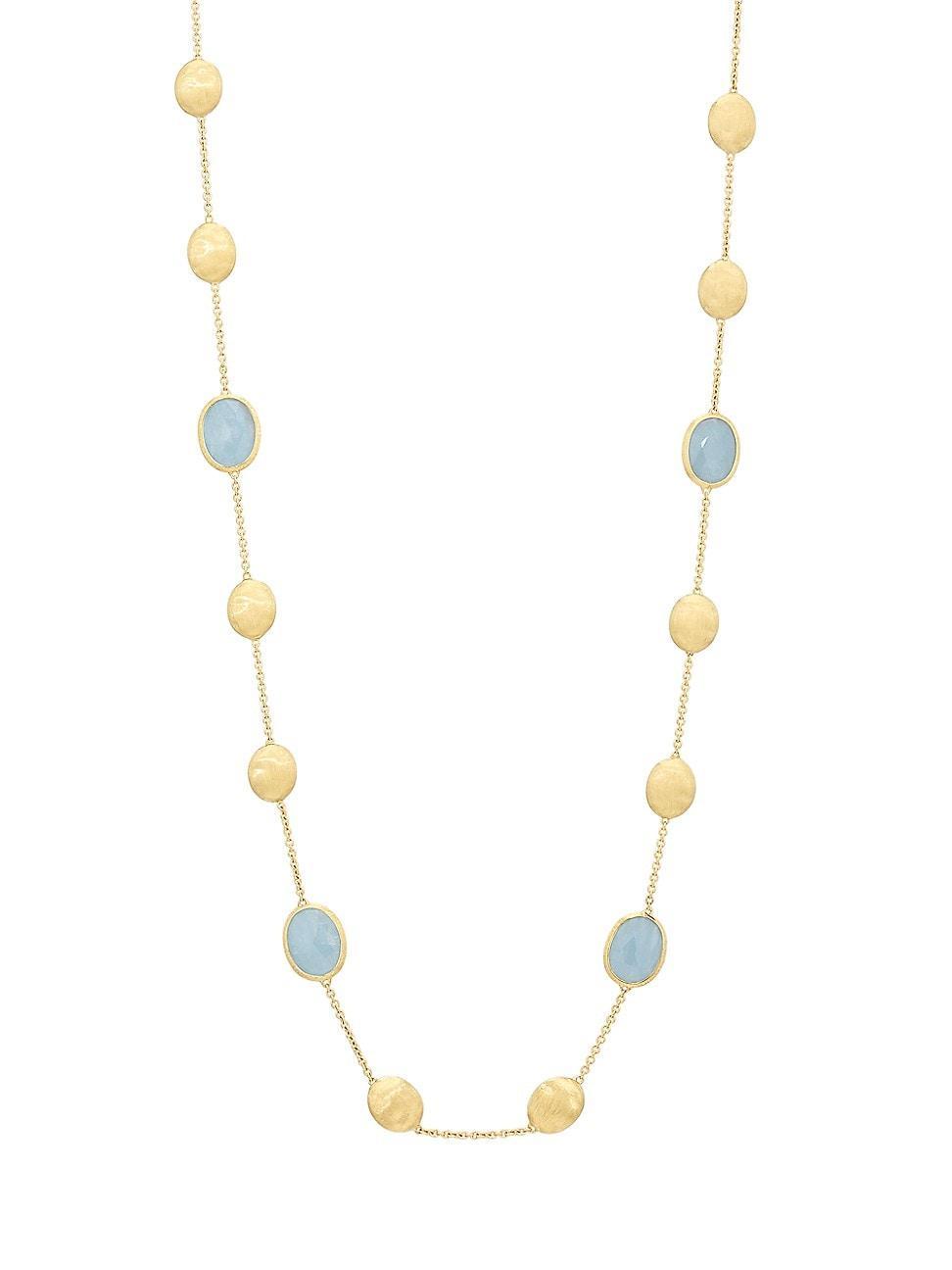 Womens Siviglia 18K Gold & Aquamarine Long Necklace Product Image