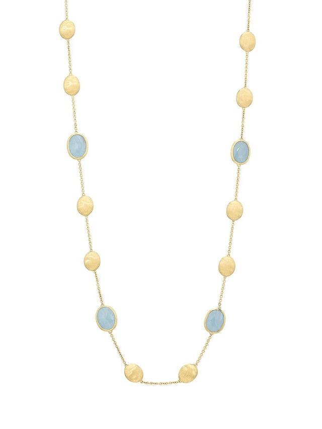 Womens Siviglia 18K Gold & Aquamarine Long Necklace Product Image