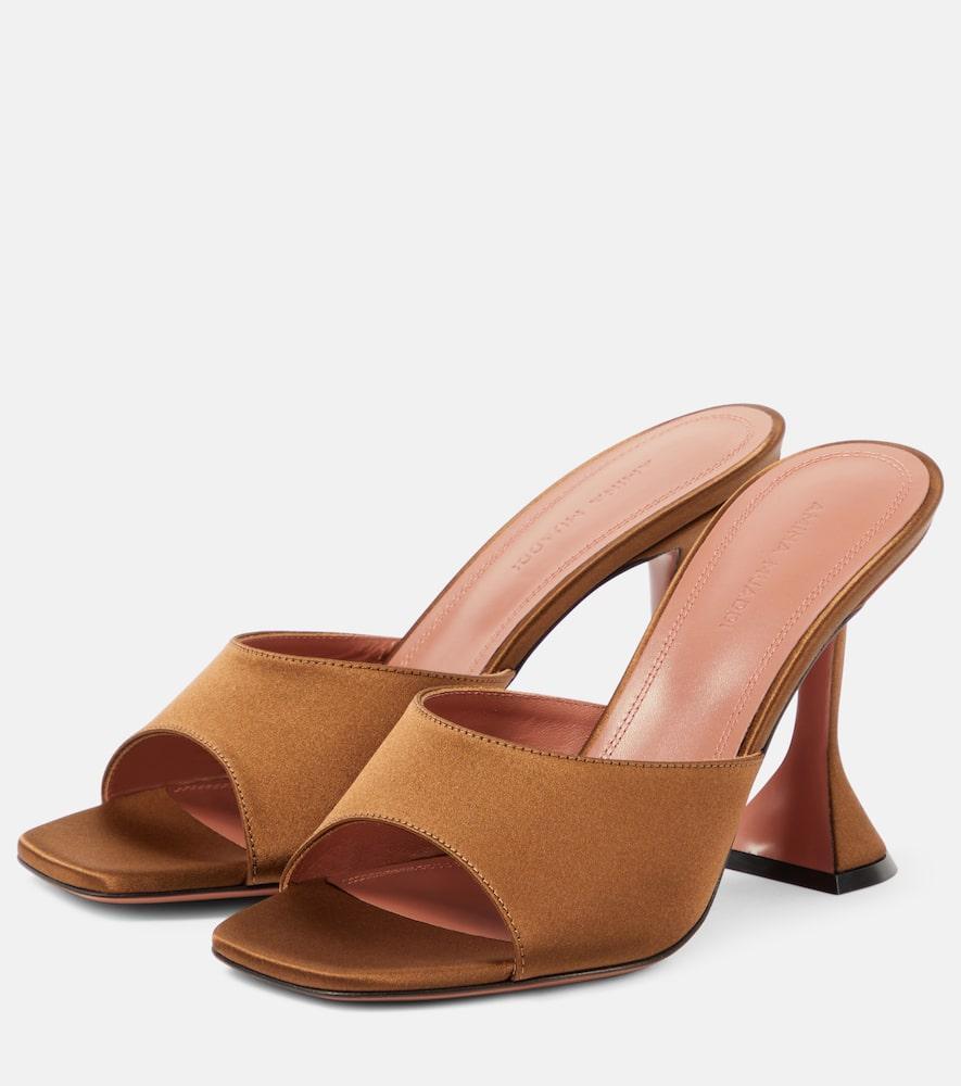 Lupita 95 Satin Mules In Brown Product Image