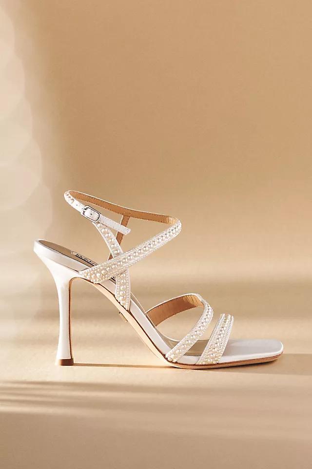 Badgley Mischka Brynlee Satin Bejeweled Strappy Heels Product Image