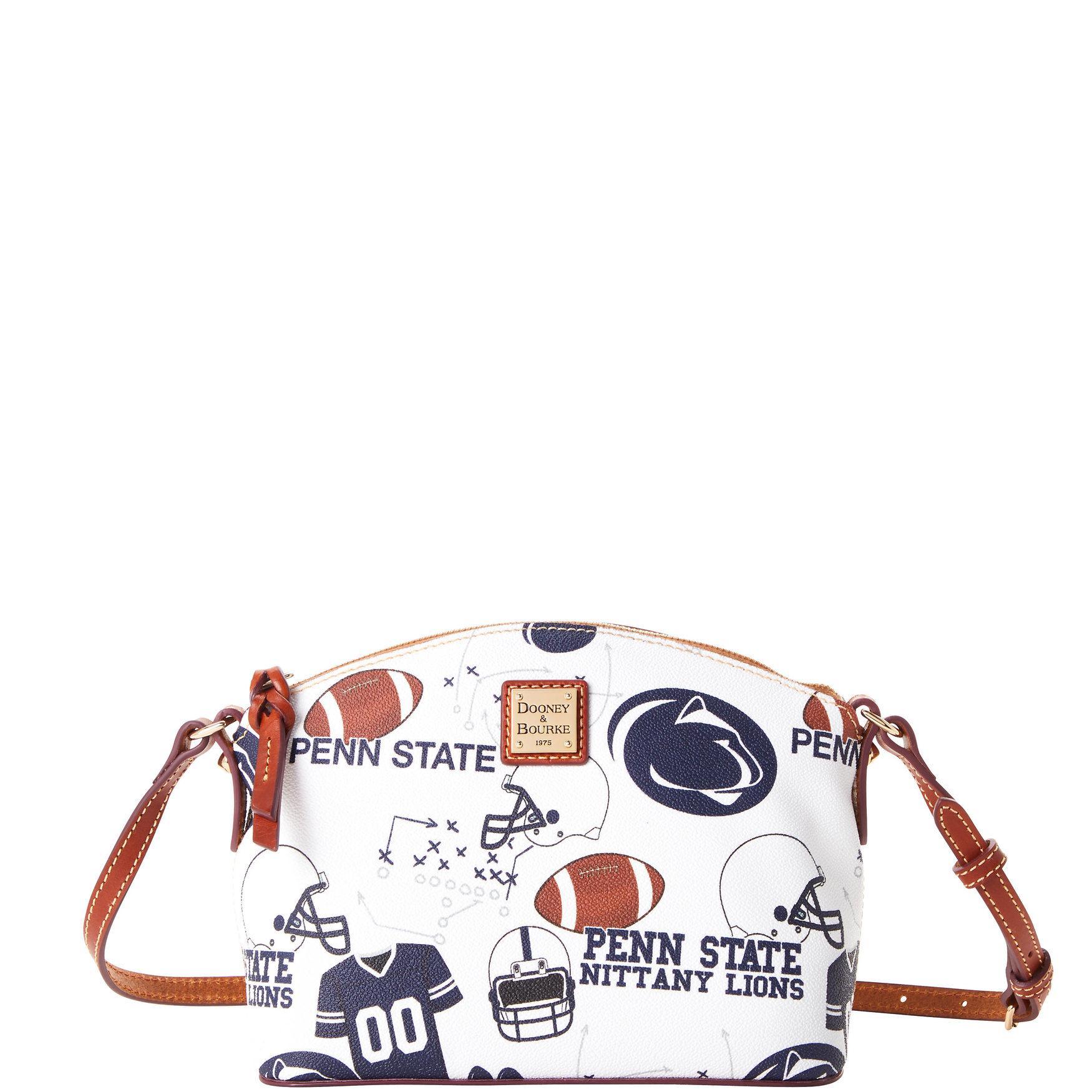 Dooney & Bourke Womens Collegiate Penn State University Suki Crossbody Coated Cotton Shoulder Bag in White Multi Product Image