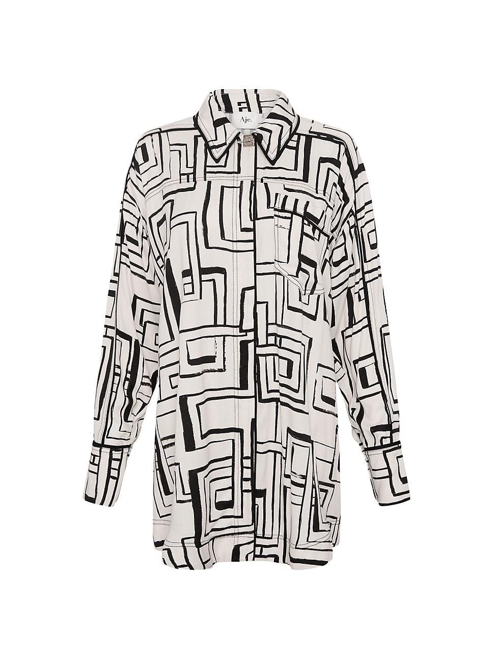 Womens Vortex Printed Belted Shirt Product Image