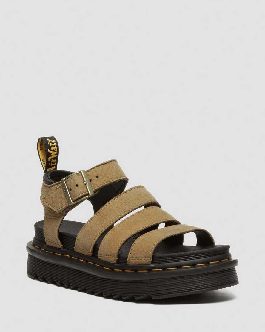 Blaire Tumbled Nubuck Leather Sandals Product Image