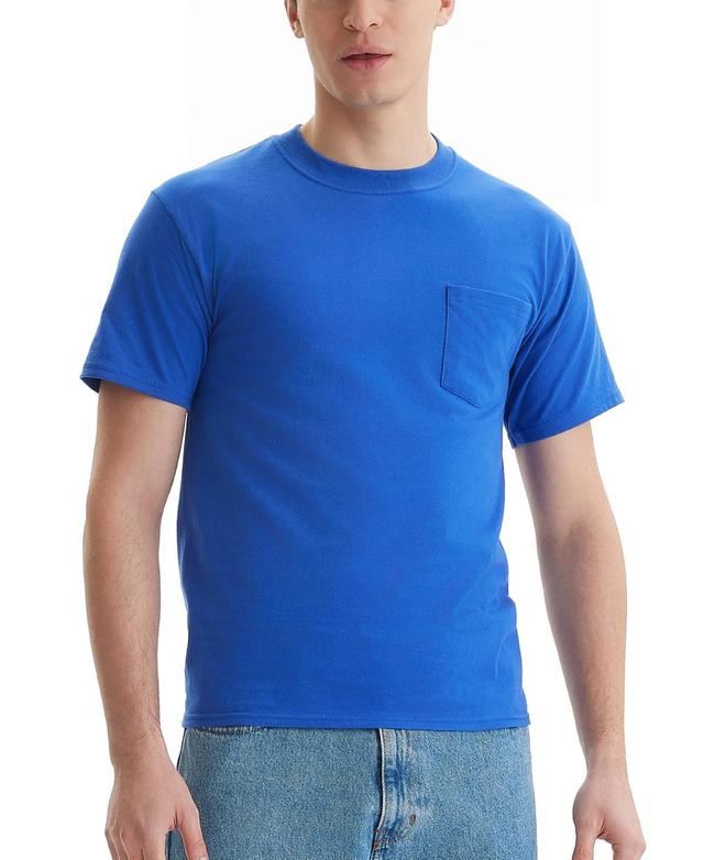 Mens Hanes Beefy-T 2-Pack Pocket T-Shirt Grey Heather Product Image