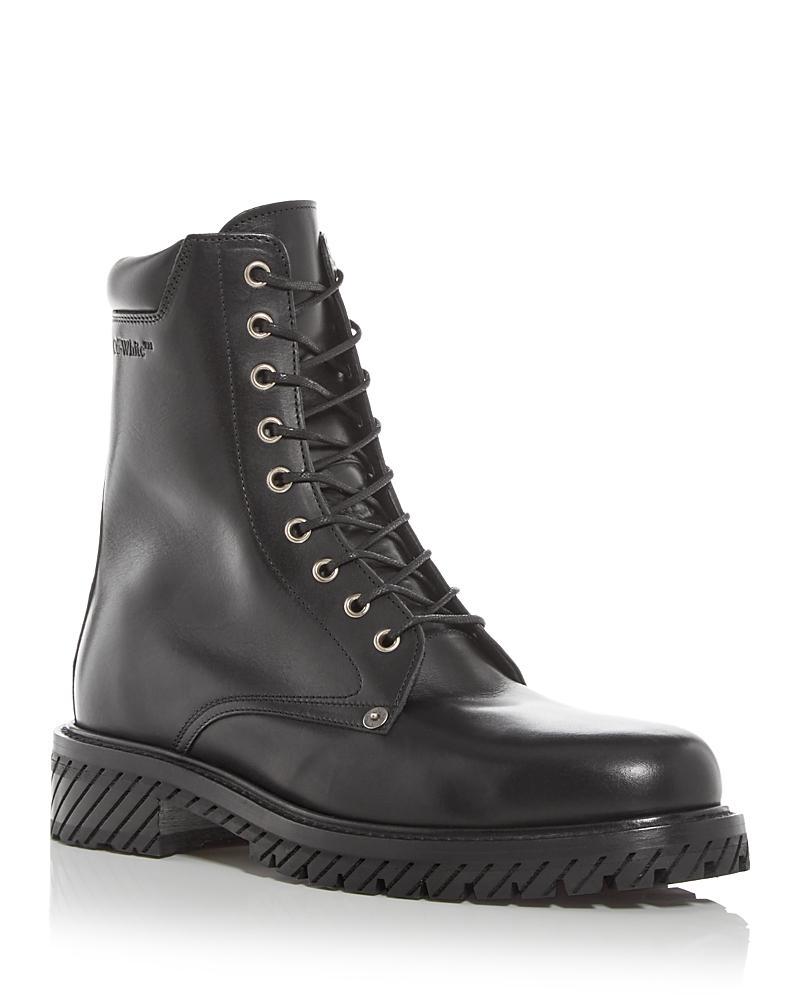 Mens Leather Lace-up Combat Boots Product Image