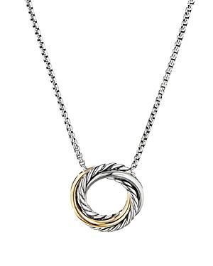 Womens Crossover Mini Pendant Necklace with 18K Yellow Gold Product Image