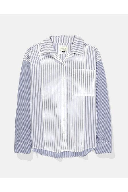 AE Perfect Mixed Stripe Button-Up Shirt Women's Product Image