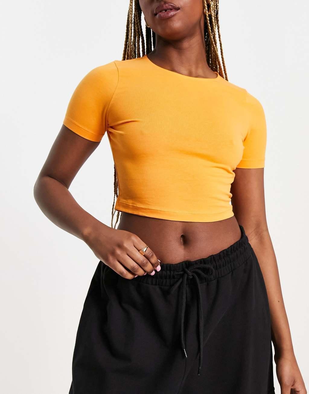 ASOS DESIGN fitted crop t-shirt in 2 pack SAVE Product Image