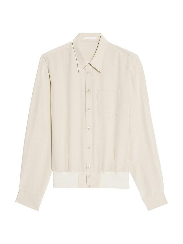 Womens Silk Bomber-Style Shirt Product Image