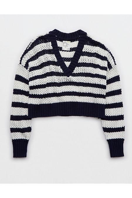 OFFLINE By Aerie Crochet V Neck Sweater Women's Product Image