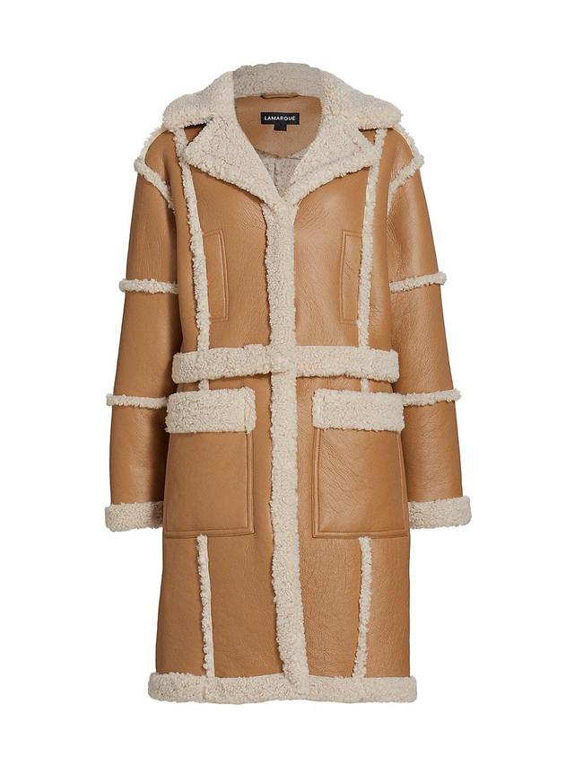 Womens Mariane Faux-Shearling Trimmed Coat Product Image