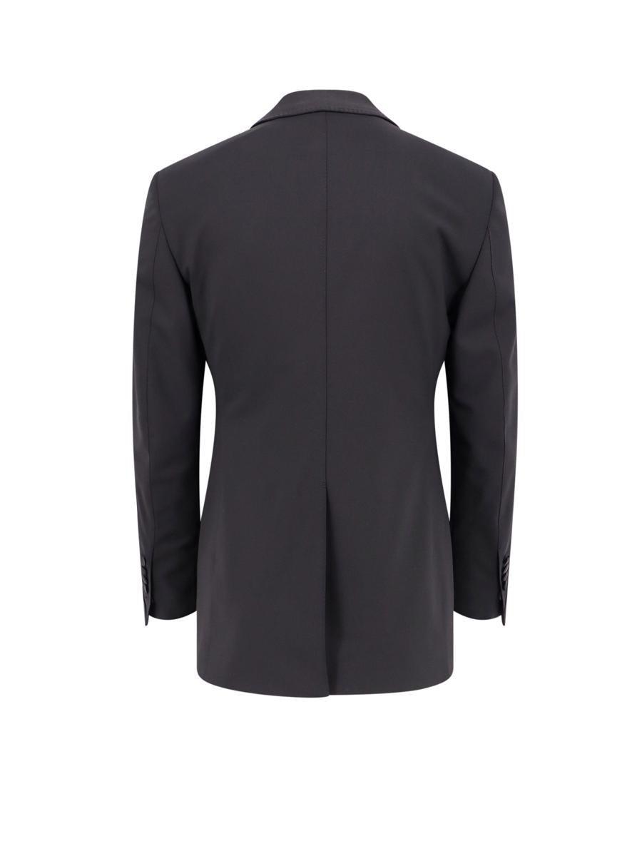 Satin Trim Tuxedo Suit In Black Product Image