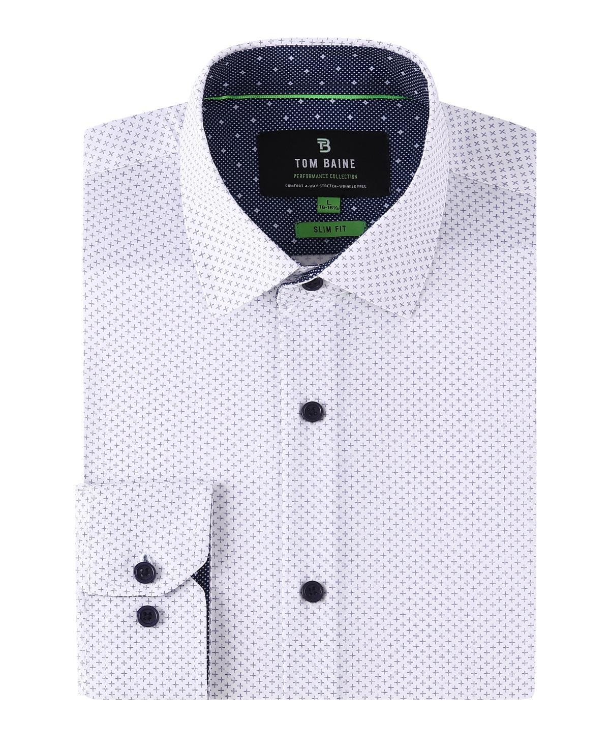 Tom Baine Mens Geometric Performance Stretch Button Down Dress Shirt Product Image