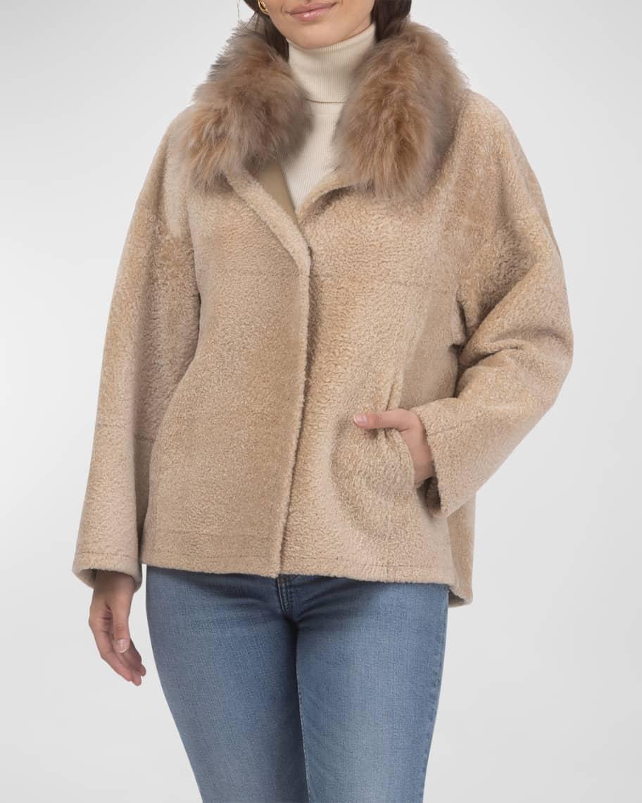 Reversible Lamb Shearling Jacket With Mongolian Lamb Shearling Collar Product Image