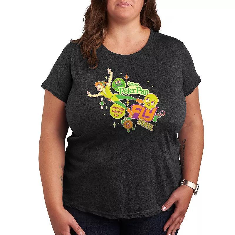 Disneys Peter Pan Plus Stickers Graphic Tee, Womens Product Image