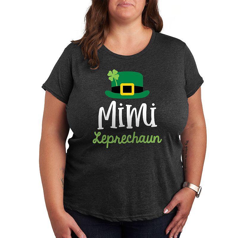 Plus Leprechaun Mimi Graphic Tee, Womens Heather Grey Product Image