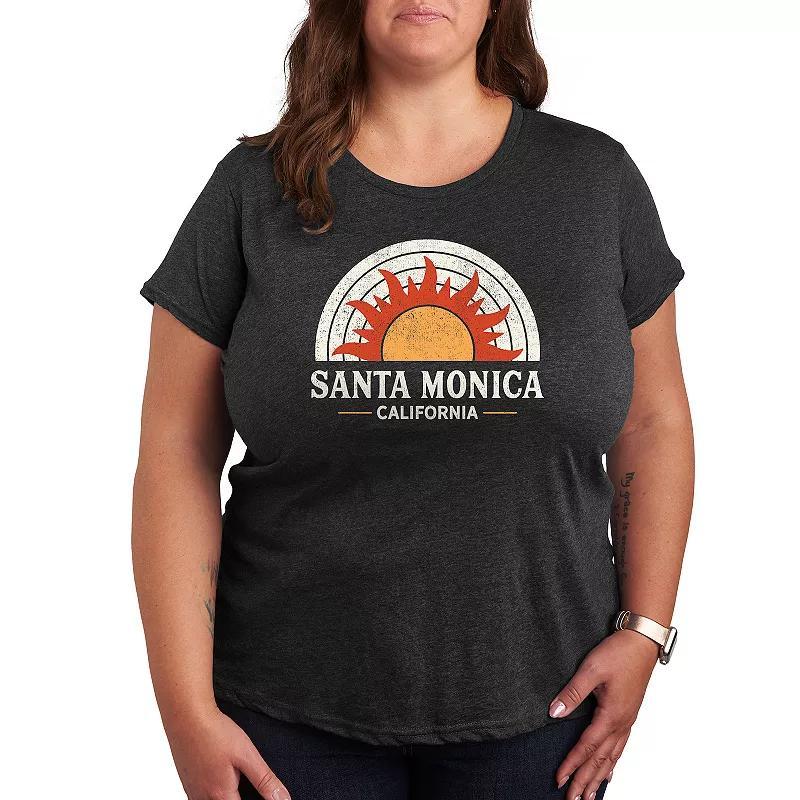 Plus Santa Monica California Sun Graphic Tee, Womens Product Image