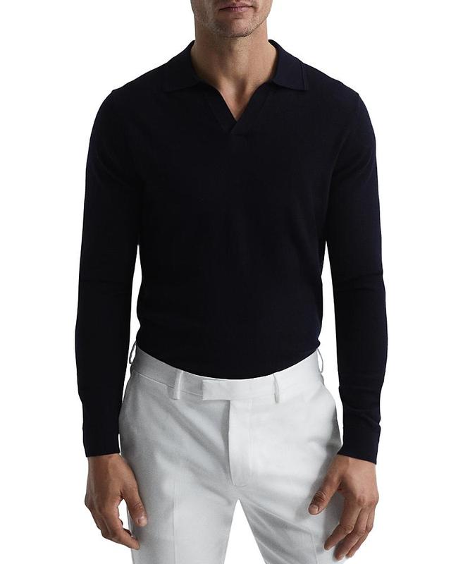 Reiss Milburn Long Sleeved Open Collar Sweater Product Image