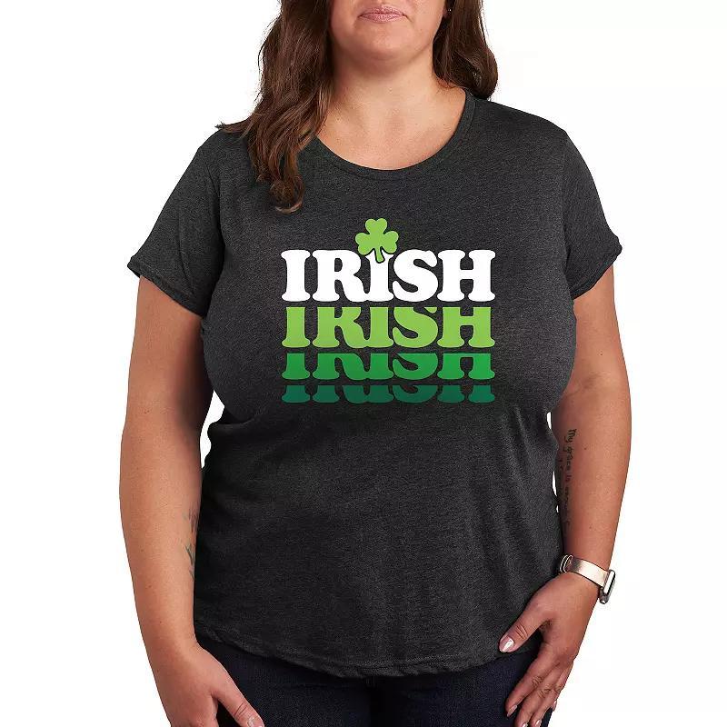 Plus Irish Retro Repeat Graphic Tee, Womens Product Image