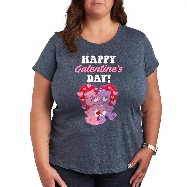 Plus Care Bears Happy Galentines Day Graphic Tee, Womens Product Image