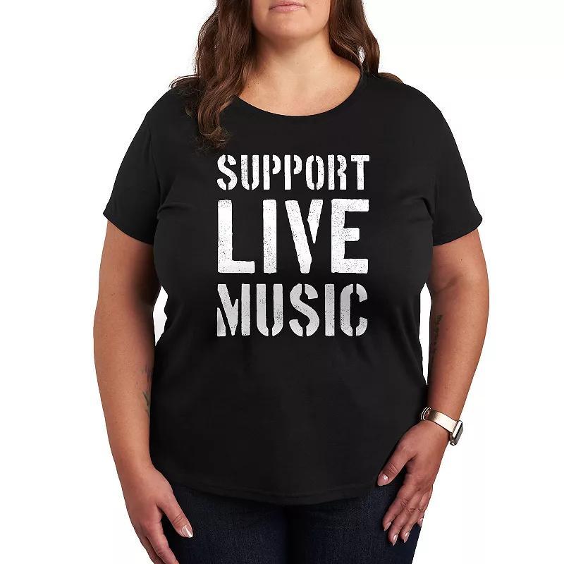 Plus Support Live Music Graphic Tee, Womens Product Image