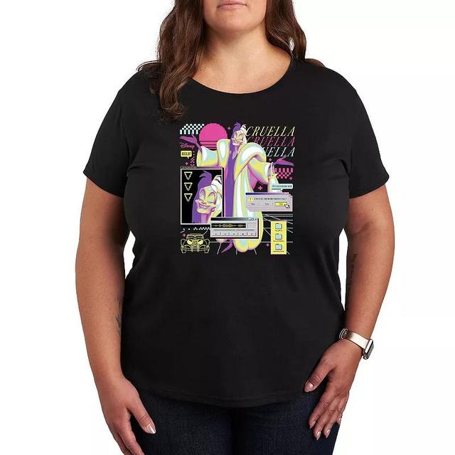 Disneys 101 Dalmations Cruella Plus Size Vapor Screen Graphic Tee, Womens Product Image