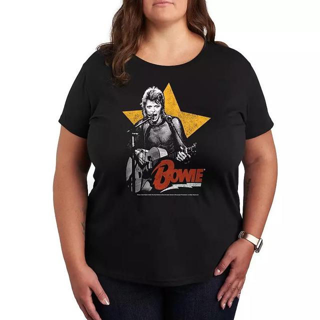 Plus Bowie Guitar With Star Graphic Tee, Womens Product Image