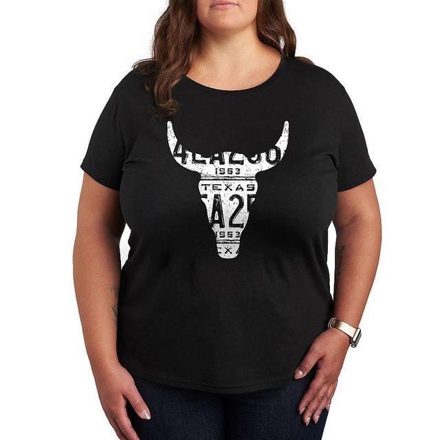 Plus Size Texas License Plate Steer Graphic Tee, Womens Product Image