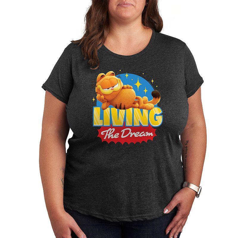 Plus The Garfield Movie Living The Dream Graphic Tee, Womens White Product Image