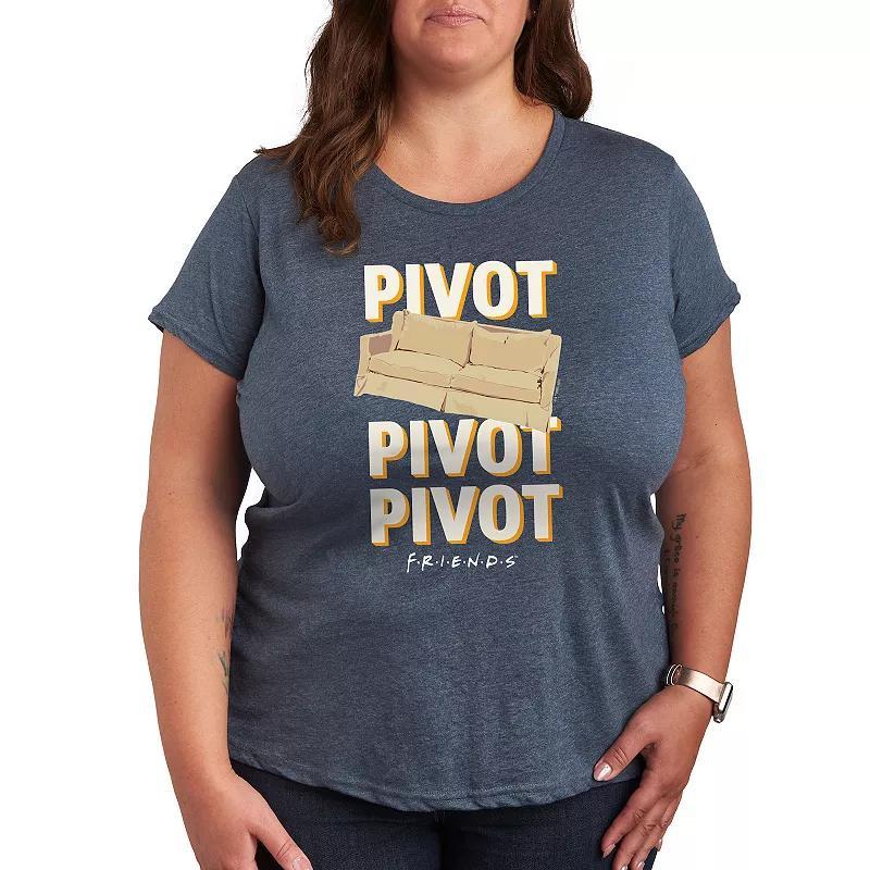 Plus Friends Pivot Couch Graphic Tee, Womens Grey Green Product Image