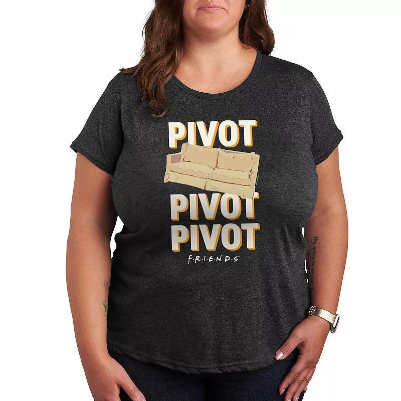 Plus Friends Pivot Couch Graphic Tee, Womens Grey Green Product Image