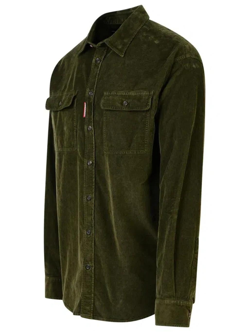 DSQUARED2 Green Cotton Shirt Product Image